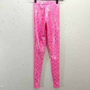 Blackmilk Womens XXS Leggings Metallic Pink Mermaid Scales‎